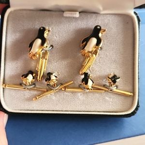Nordstrom Penguin Studs and Cufflinks Set in Original Box